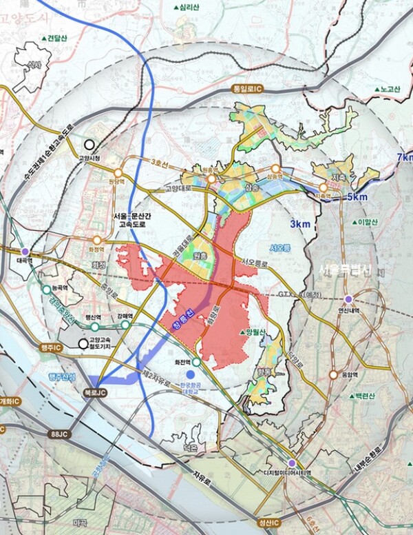 한국토지주택공사(LH)가 지난달 31일부터 공급에 들어간 1792가구 규모의 3기 신도시 고양･창릉 3개 블록(A4, S5, S6) 위치도. LH