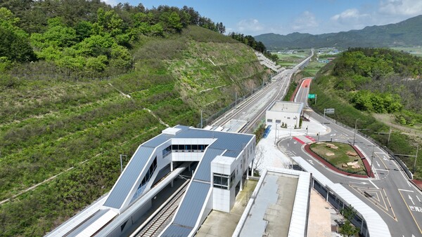 9월 준공을 앞두고 있는 해남 계곡면  철도 역사 (사진=해남군)