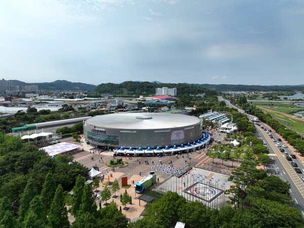 진주시 실내체육관 전경. 2026 아시아 이스포츠 대회의 주 경기장으로 활용될 예정이다. 진주시 제공