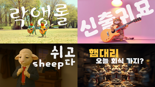 AI기반 콘텐츠 '싱송생송' 1~4탄. 신한투자증권 제공.