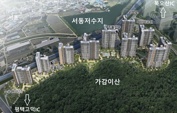 '오산 세교 우미 린 레이크시티’의 자연환경. 김태현 기자