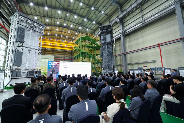 25일 한화에어로스페이스 창원2사업장에서 KLVS-II 체계개발 종결식이 진행됐다. 한화에어로스페이스 제공