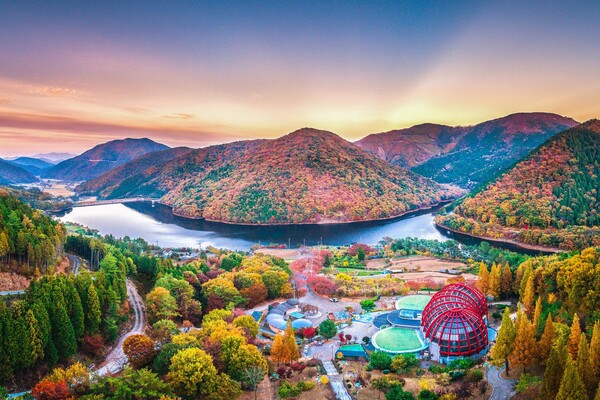 남해군의 대표 관광명소인 힐링숲타운 일대의 가을 전경. 남해군 제공